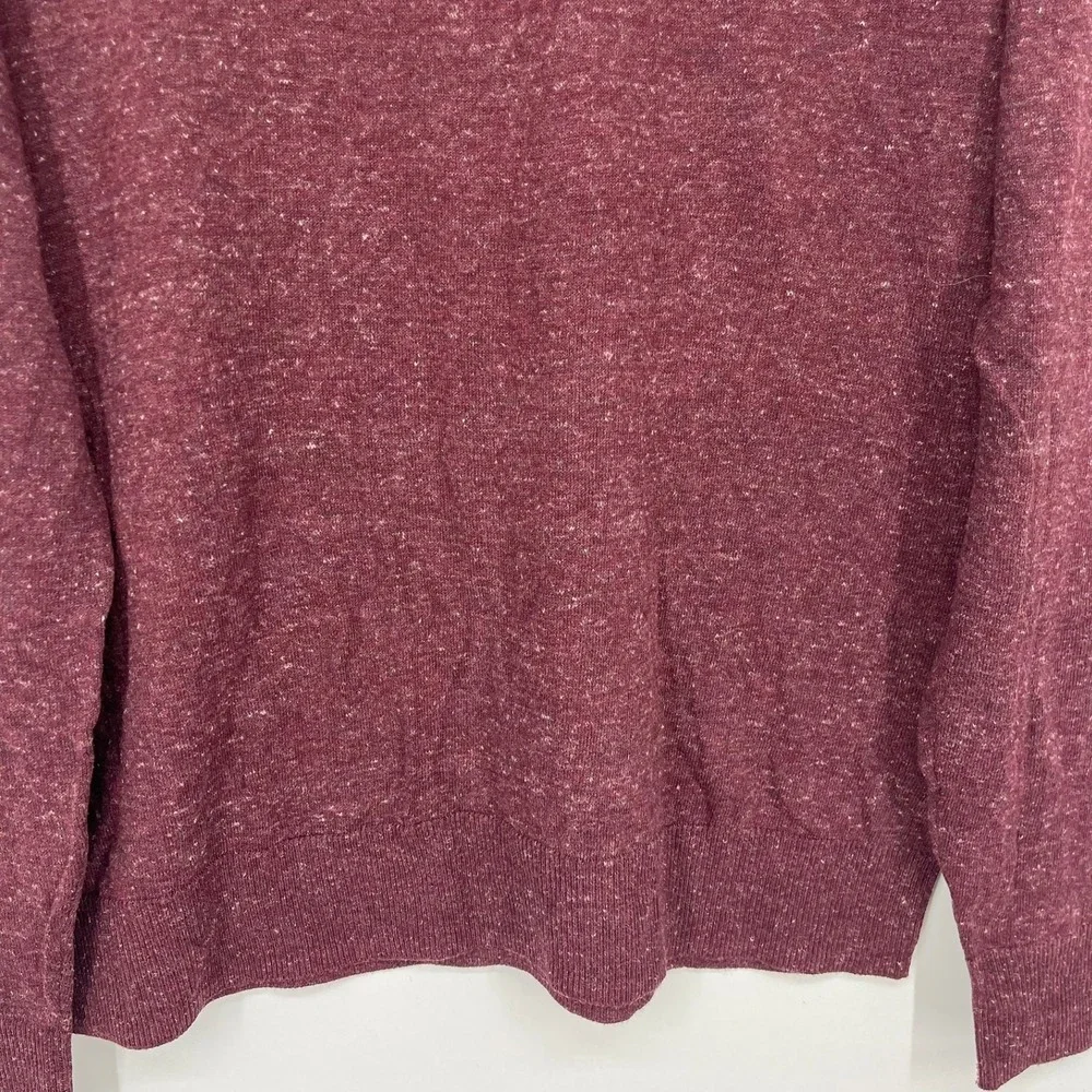 Old Navy Mens V-Neck Sweater Burgundy Heathered‎ Marl Knit Pullover Size M NEW